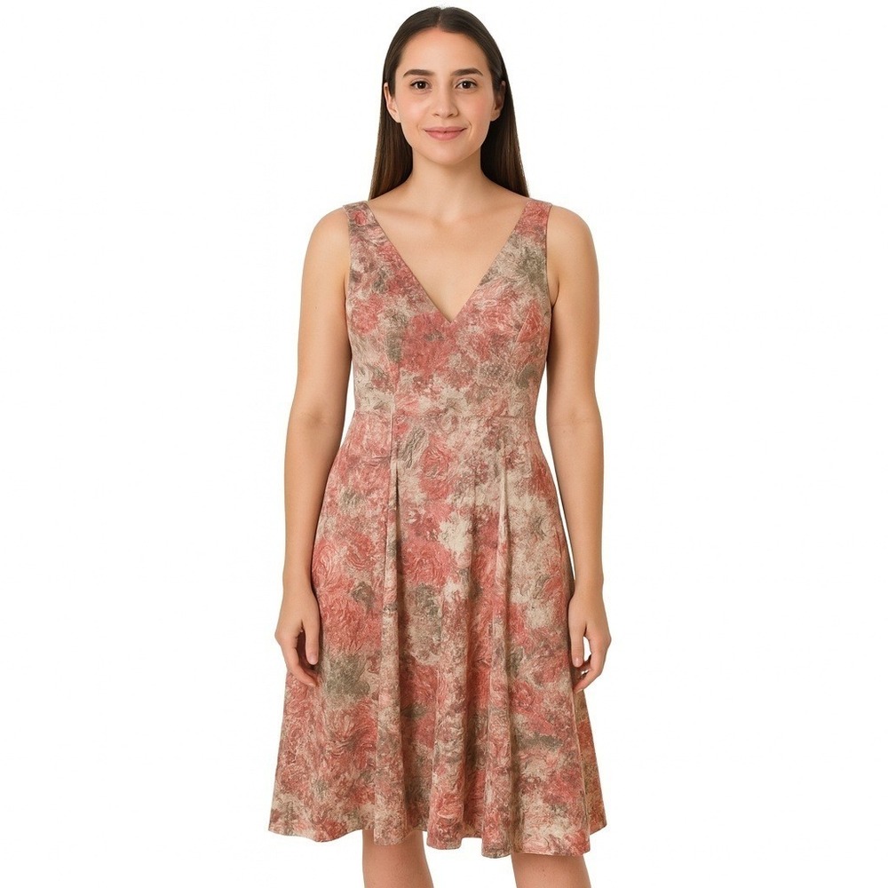 Adrianna Papell Dress Size 10 Floral Print Sleeveless Party Cocktail Career New